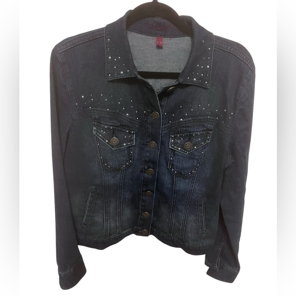 GIATNO studded denim jacket. EUC. - Picture 2 of 5